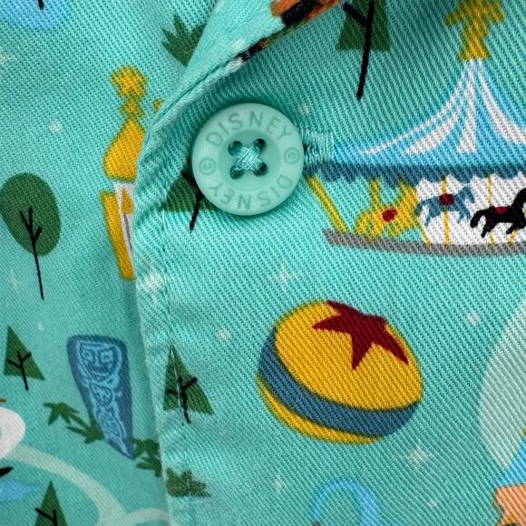 Disney Parks Life shirt men's XL WDW attractions all over printed button down - Picture 6 of 8